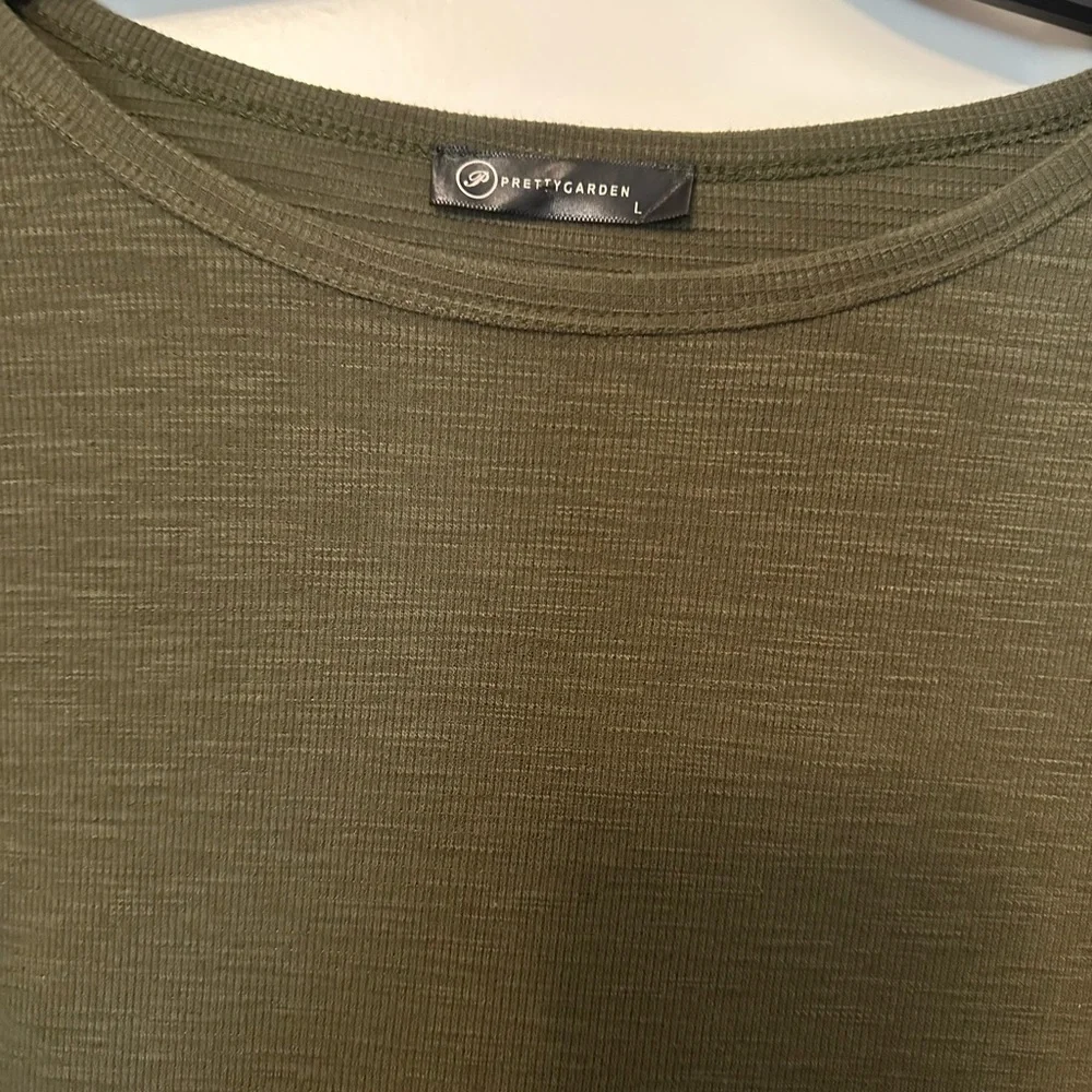 Olive Long Sleeve Dress - Picture 3 of 4